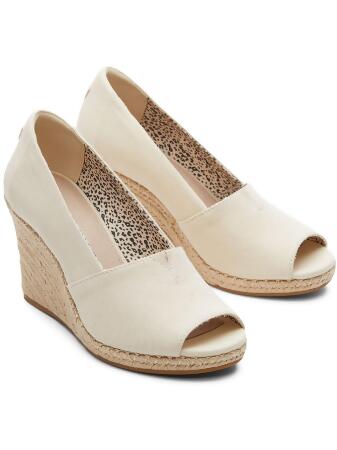 Canvas peep toe wedges hotsell