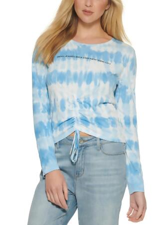 DKNY Jeans Womens Logo Casual Cropped 