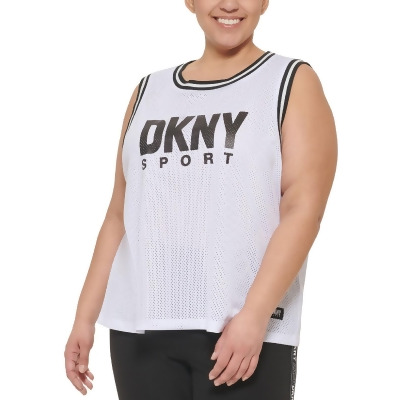 DKNY Sport Womens Plus Jersey Workout Tank Top 