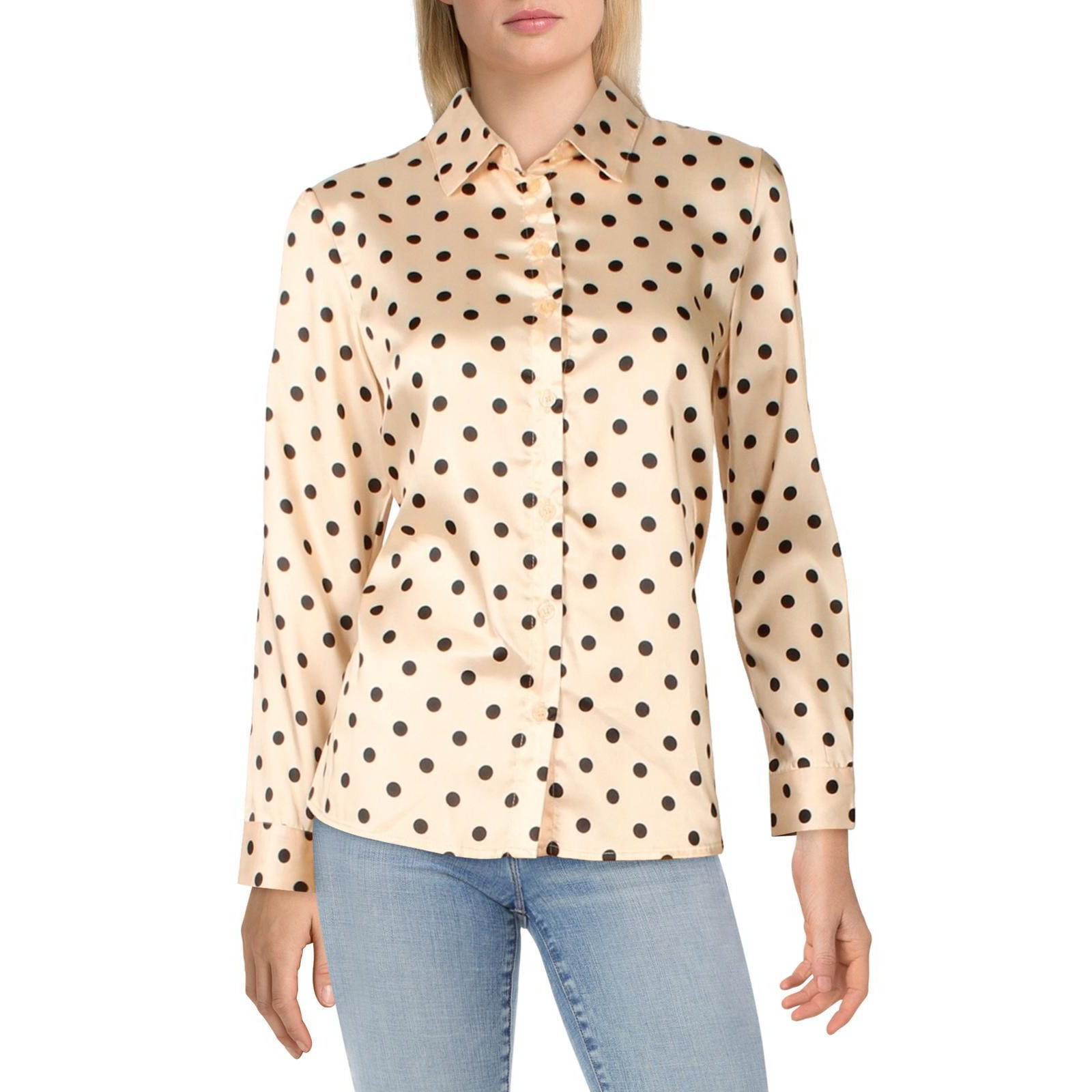 Satin polka-dot blouse - Women