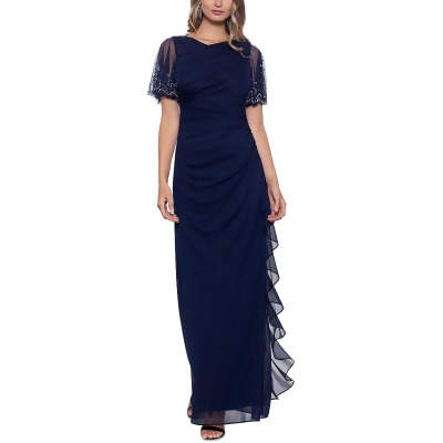 B&A by Betsy and Adam Womens Embellished Cascade Evening Dress 