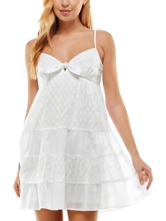 City Studio Womens Juniors Tie-Front Short Mini Dress 