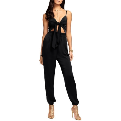 Ramy Brook Womens Ruched Tie Front Jumpsuit 