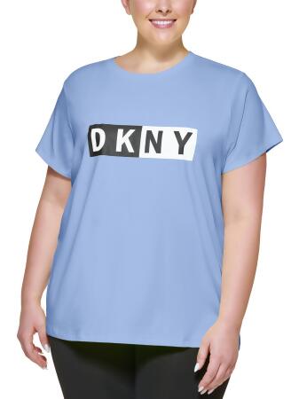 DKNY Sport Womens Plus Logo Activewear Pullover Top