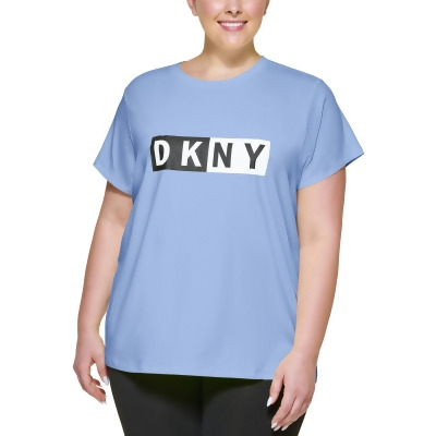 DKNY Sport Womens Plus Logo Activewear Pullover Top 