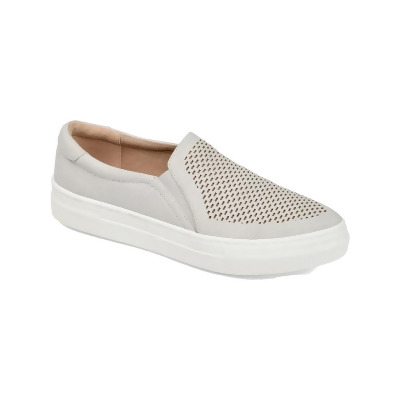 Journee Collection Womens Faybia Faux Suede Canvas Slip-On Sneakers 