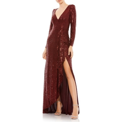 Ieena for Mac Duggal Womens Sequined Long Evening Dress 