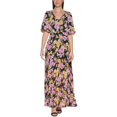 Kensie Womens Chiffon Floral Maxi Dress 