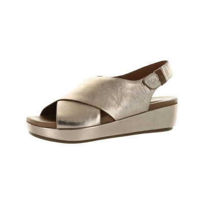 Gentle Souls by Kenneth Cole Womens LORI X-BAND Leather Open Toe Wedge Sandals 