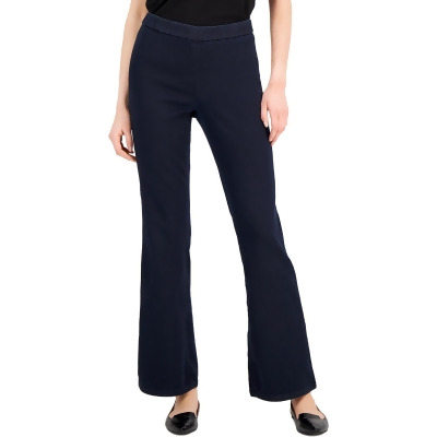 Anne Klein Womens Plus High Rise Pull On Flare Jeans 