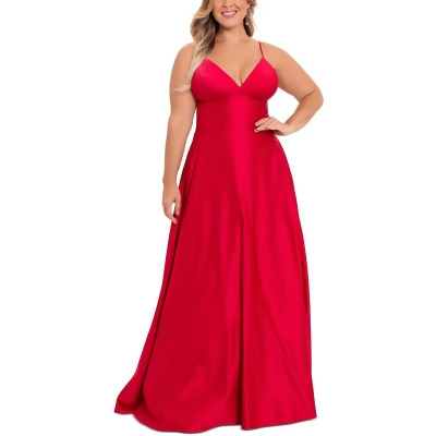 B&A by Betsy and Adam Womens Plus Satin Formal Evening Dress 