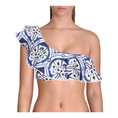 Johanna Ortiz Womens Adriatic One Shoulder Textured Bikini Swim Top 