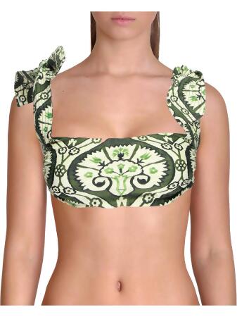 Johanna Ortiz Womens Dulce Bandeau Printed Bikini Swim Top 