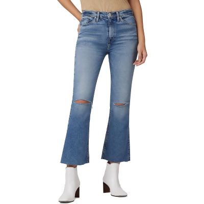 Hudson Womens Distressed Ankle Flare Jeans 
