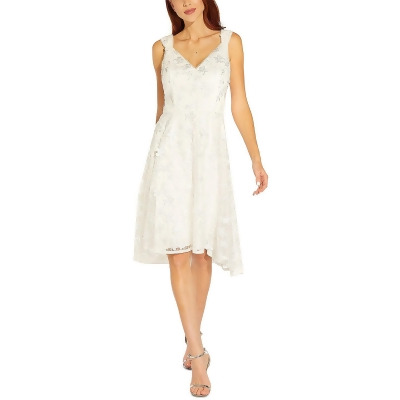 Adrianna Papell Womens Lace Embroidered Cocktail and Party Dress 