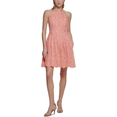 Vince Camuto Womens Petites Lace Mini Halter Dress 