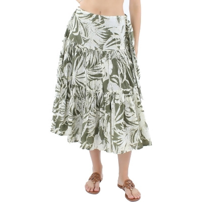 Lauren Ralph Lauren Womens Tiered Print A-Line Skirt 