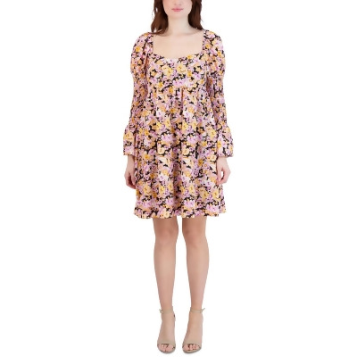 BCBGMAXAZRIA Womens Floral Print Mini Cocktail and Party Dress 