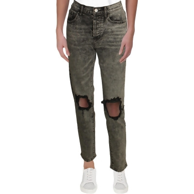 DSTLD Womens High Rise Destroyed Mom Jeans 