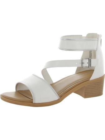 Nine West Girls Chloe Faux Leather Ankle Strap Block Heels 