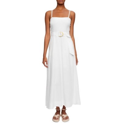 Jonathan Simkhai Womens Linen Tea-Length Slip Dress 
