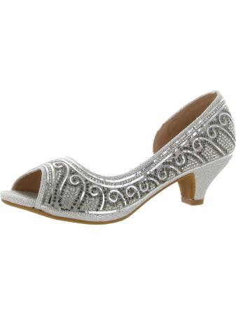 Bella Marie Girls Truly-5 Rhinestones Slip On D'Orsay Heels 