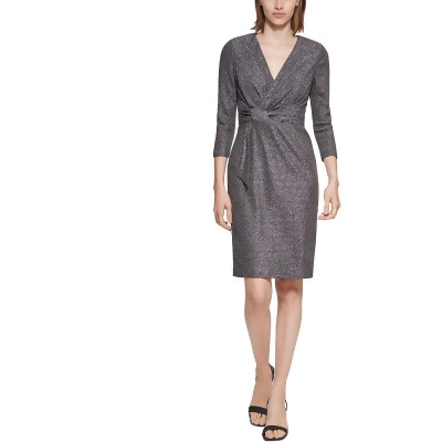Calvin Klein Womens Glitter Knee Cocktail and Party Dress 