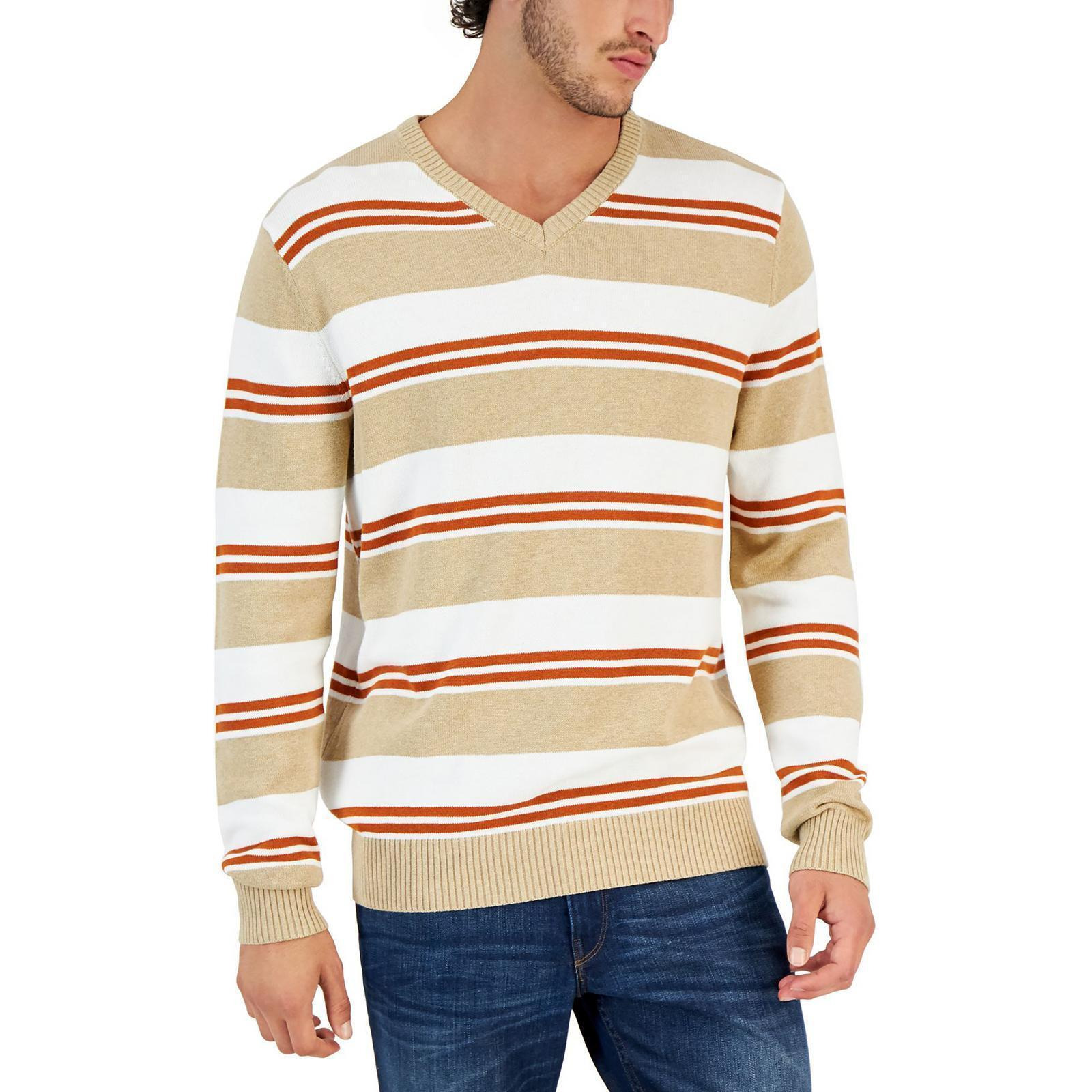 Club Room Mens Cotton V-Neck Pullover Sweater