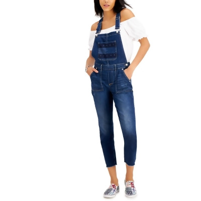 Tommy Jeans Womens Denim Distressed Overall Jeans 