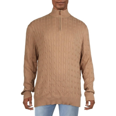 Club Room Mens Cable Knit 1/4 Zip Pullover Sweater 