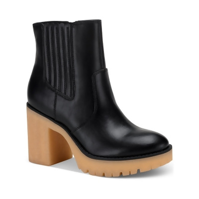 Sun + Stone Womens Lennii Faux Leather Platform Ankle Boots 
