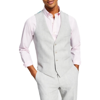 Bar III Mens Linen Slim Fit Suit Vest 