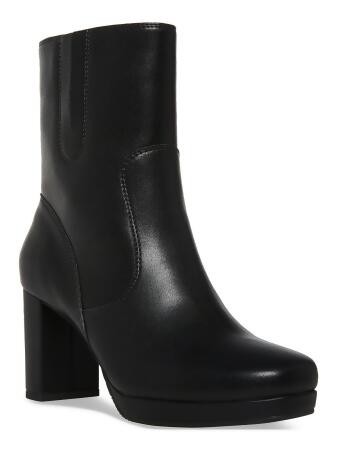 Aqua College Hadie Womens Leather Booties Ankle Boots Black Leather