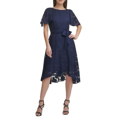DKNY Womens Textured Hi-Low Cocktail and Party Dress 