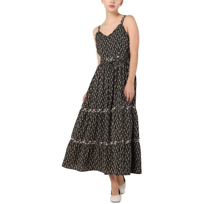 Black Tape_ Womens Floral Long Maxi Dress 