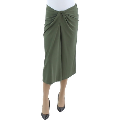 Lauren Ralph Lauren Womens Pull-on Faux Tuck Midi Skirt 