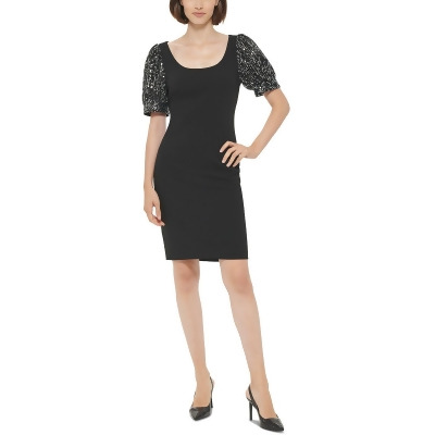 Calvin Klein Womens Sequined Sheath Cocktail and Party Dress 