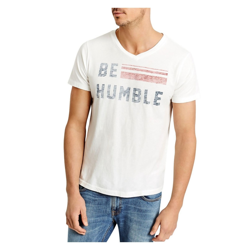 Sol Angeles Mens Be Humble Cotton V-Neck Graphic T-Shirt