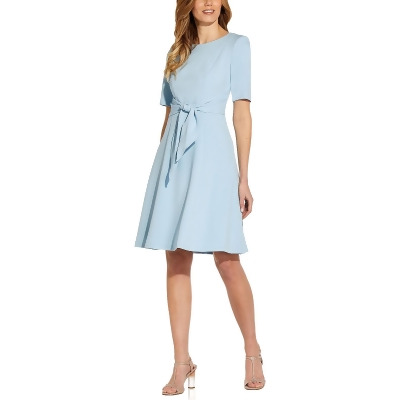 Adrianna Papell Womens Tie Front Knee Fit & Flare Dress 