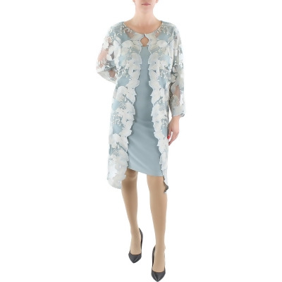 Alex Evenings Womens Plus Floral Knee-Length Cocktail and Party Dress 