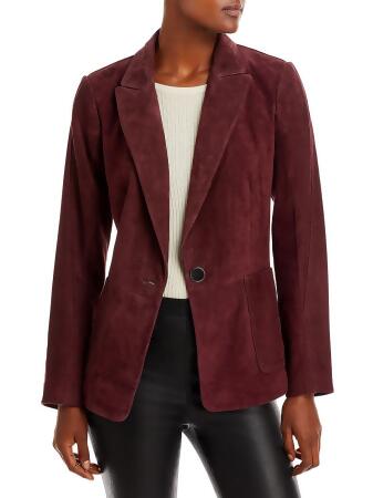 Kobi Halperin Womens Keren Faux Suede Dressy One-Button Blazer 