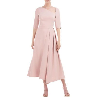 Kay Unger New York Womens Pleated Midi Cocktail and Party Dress 