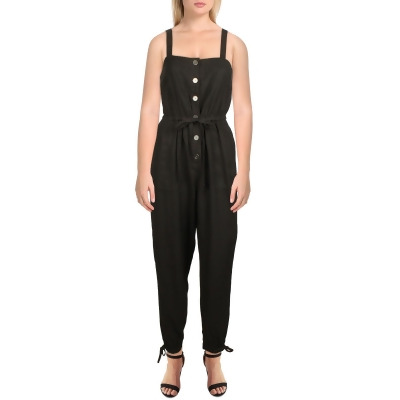 Alice and Olivia Womens Linen Blend Cropped Jumpsuit 