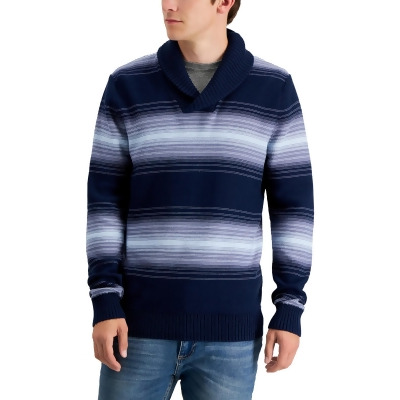 Sun + Stone Mens Shawl Collar Stripe Pullover Sweater 