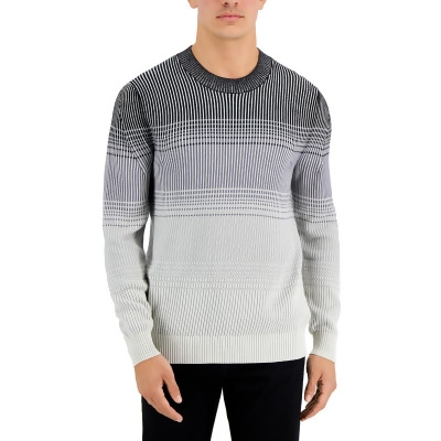 Alfani Mens Ombre Striped Crewneck Sweater 