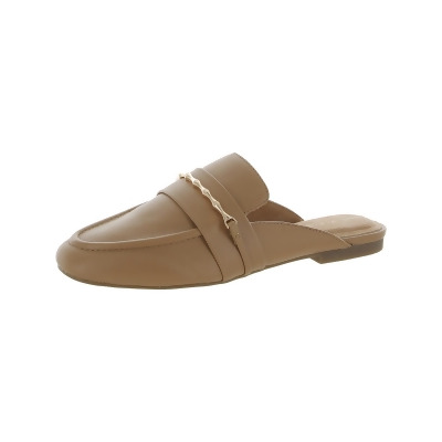 Anne Klein Womens Faux Leather Slip-On Mules 