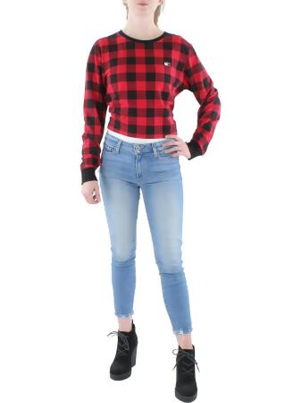 Tommy jeans best sale plaid logo sweatshirt