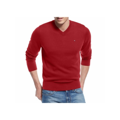 Tommy Hilfiger Mens Cotton Long Sleeves V-Neck Sweater 