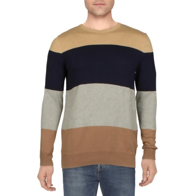 Club Room Mens Thierry Cotton Colorblock Crewneck Sweater 