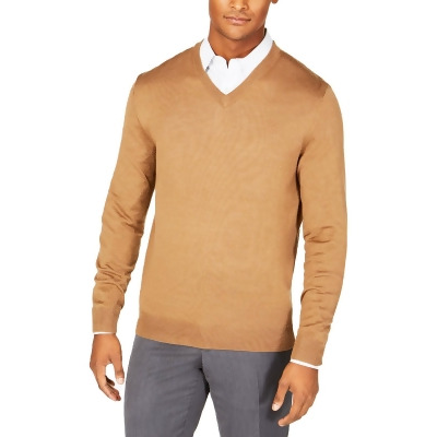 Calvin Klein Mens Wool Blend Regular Fit V-Neck Sweater 